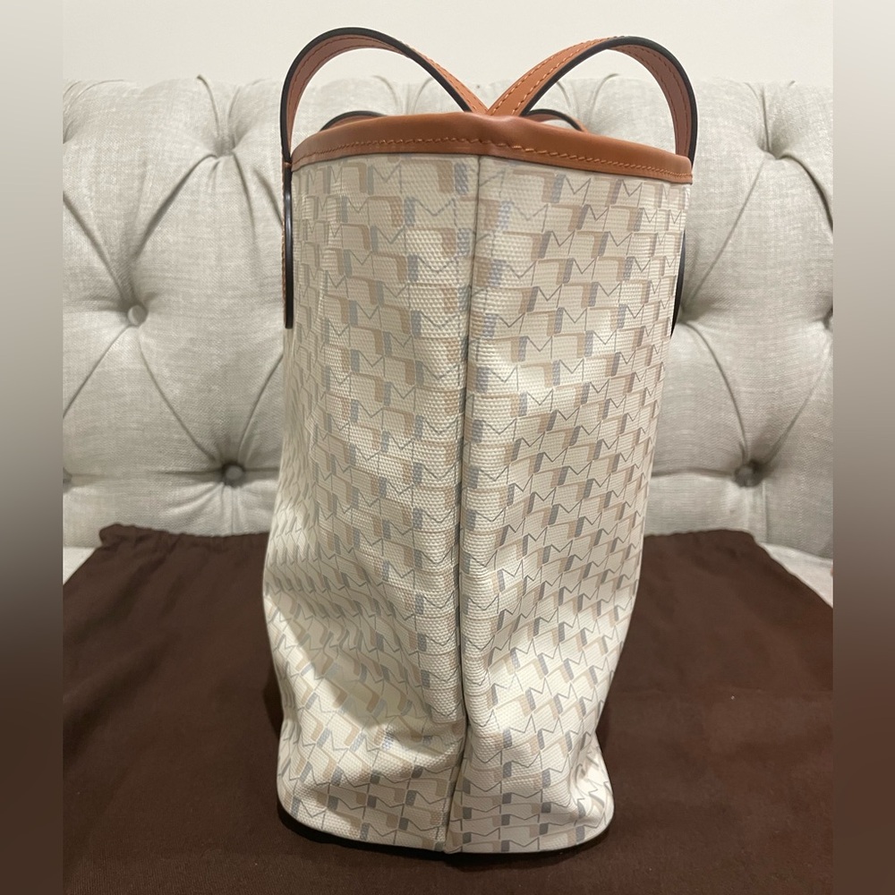 MOYNAT Oh! tote ruban MM Griege with yellow and blue ribbon - Picture 8 of 11